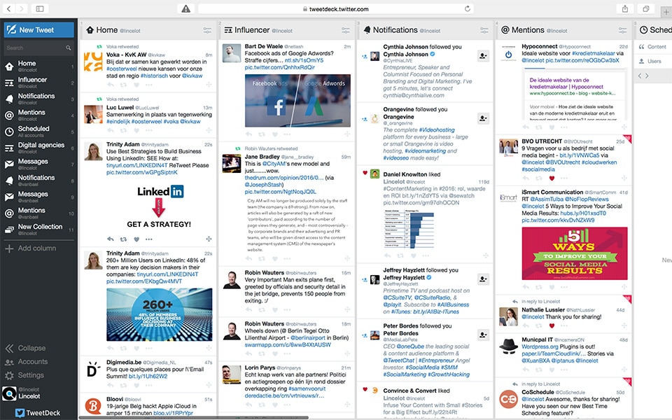 4 social media management tools voor je bedrijf - TweetDeck