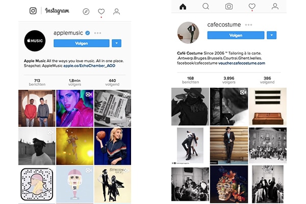 Instagram voor bedrijven - Instagram bedrijfspagina voorbeelden