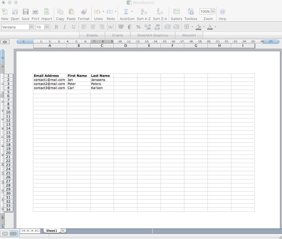 CSV maken Excel - MailChimp Handleiding - Lincelot